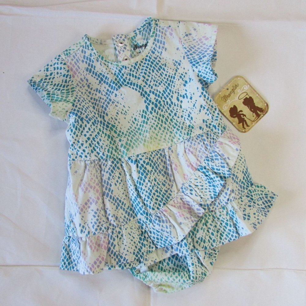 Wrangler Baby Toddler Girl's Short Sleeve Printed Ruffle Dress
